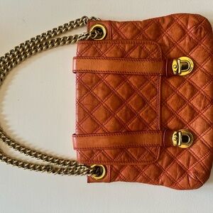 Marc Jacob’s Quilted Leather Chain Shoulder Bag - Orange